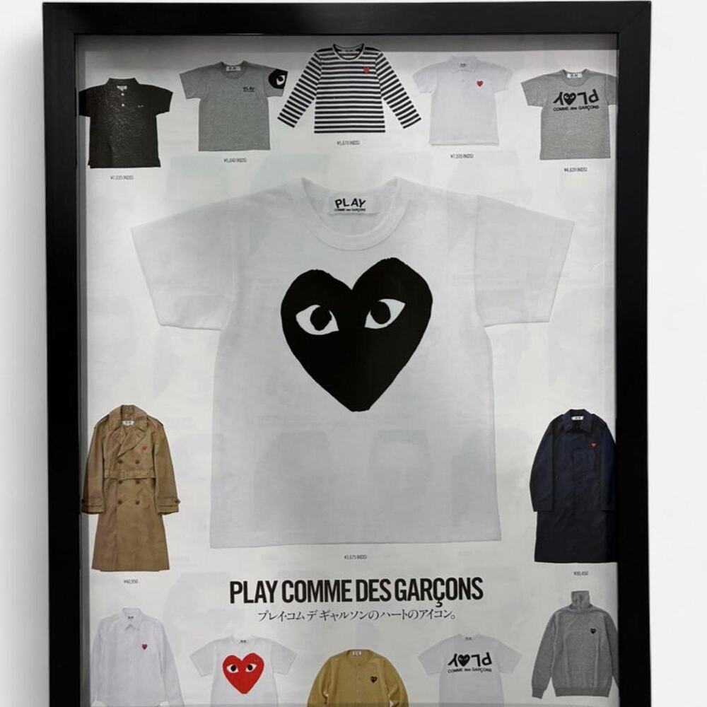 Comme des garçons play photo print cutout framed poster 9x11